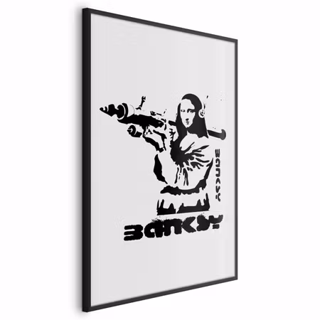 Poster med ram - Mona lisa with a bazooka