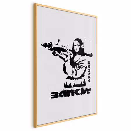 Poster med ram - Mona lisa with a bazooka