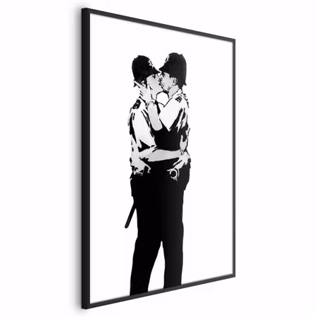Poster med ram - Kissing coppers