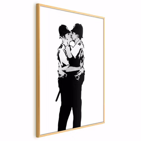 Poster med ram - Kissing coppers