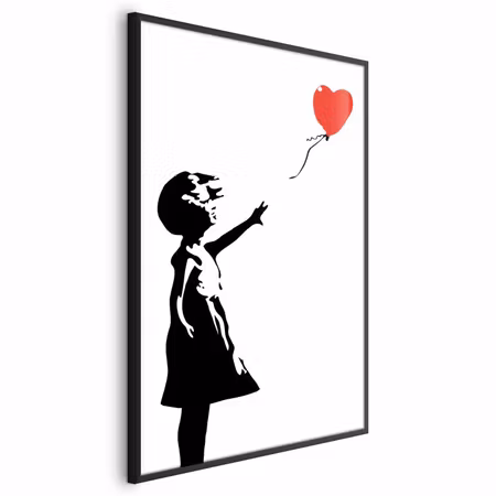 Poster med ram - Girl with a balloon