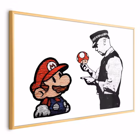 Poster med ram - Banksy mushroom picker