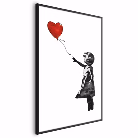Poster med ram - Banksy girl with a balloon