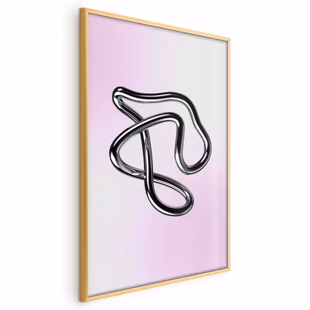 Poster med ram - Silver intricacies - fluid on a