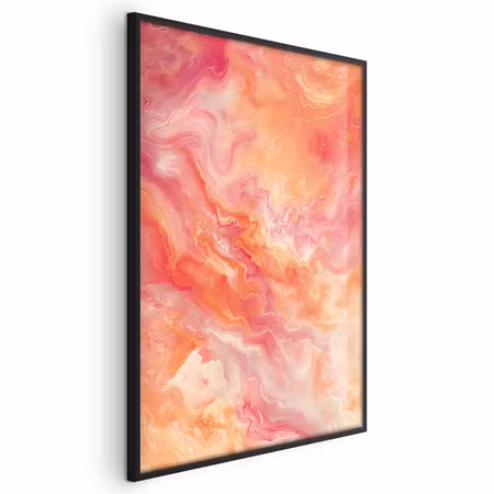 Poster med ram - Fiery colors - dynamic shapes in