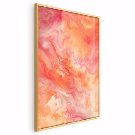 Poster med ram - Fiery colors - dynamic shapes in