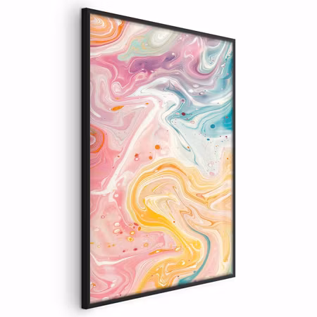 Poster med ram - Colorful chaos - dynamic shapes