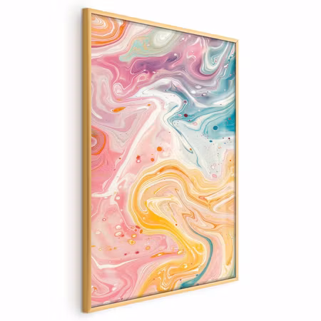 Poster med ram - Colorful chaos - dynamic shapes