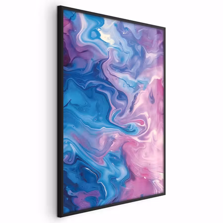 Poster med ram - Night flows - abstract waves in
