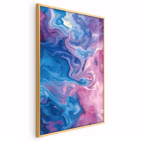 Poster med ram - Night flows - abstract waves in
