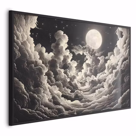 Poster med ram - Moon and stars singing among the