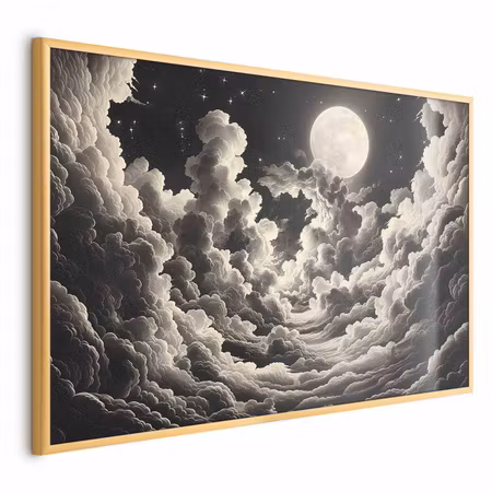 Poster med ram - Moon and stars singing among the