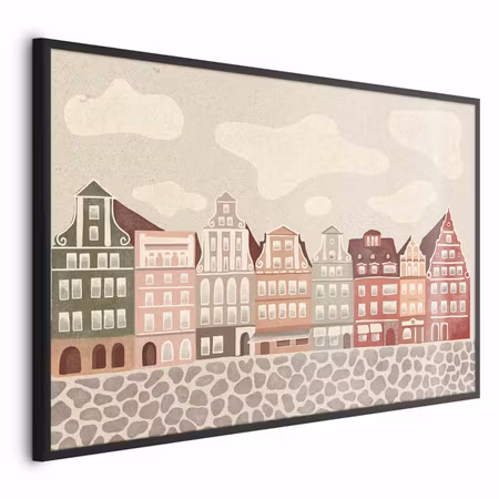 Poster med ram - Colorful facades - historic wroc