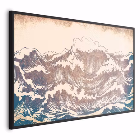 Poster med ram - Giant waves