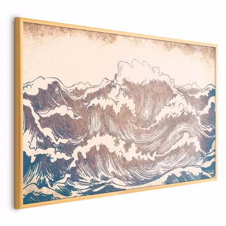 Poster med ram - Giant waves