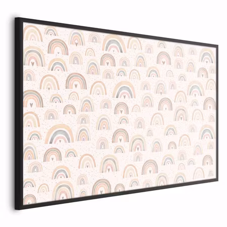 Poster med ram - Rainbows and hearts