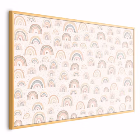 Poster med ram - Rainbows and hearts