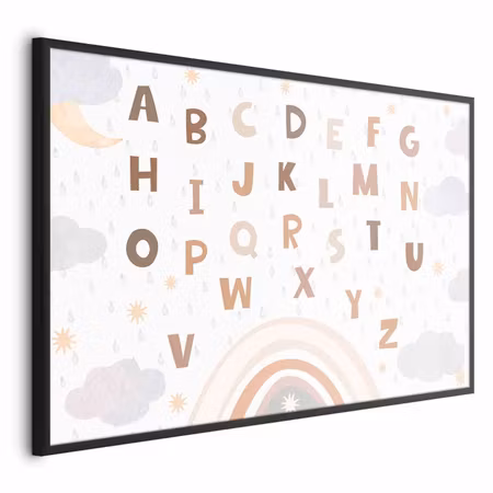 Poster med ram - Letters in muted colors