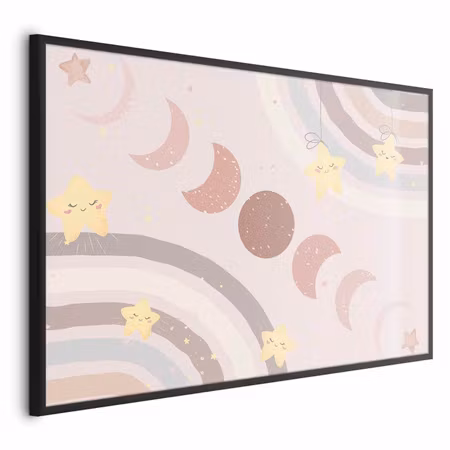 Poster med ram - Phases of the moon with a