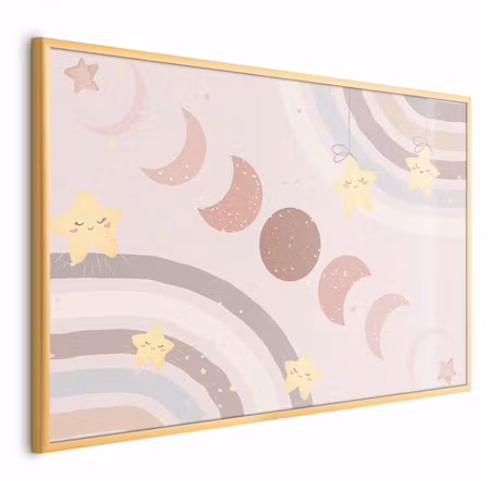 Poster med ram - Phases of the moon with a