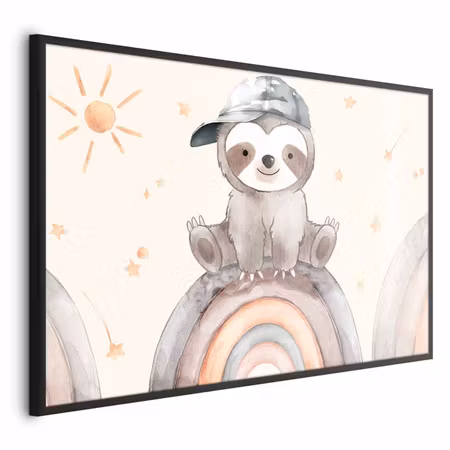Poster med ram - Little animal among stars and