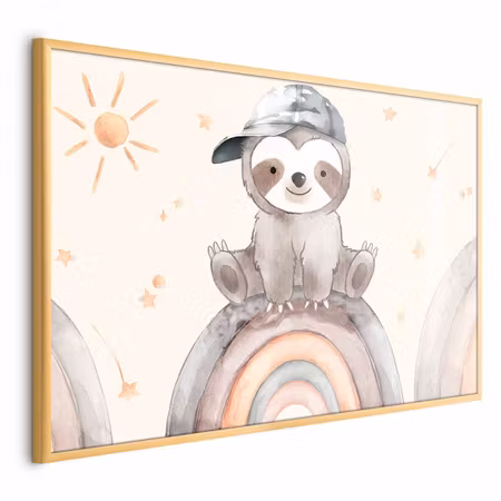 Poster med ram - Little animal among stars and