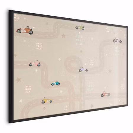 Poster med ram - Racing cars