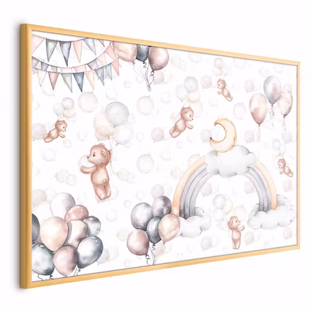 Poster med ram - Bears in the sky