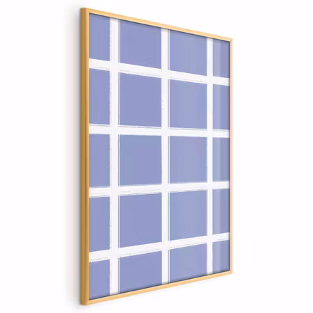 Poster med ram - White lines - a grid with large