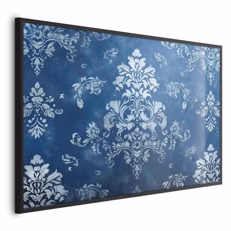 Poster med ram - Retro ornament in worn blues