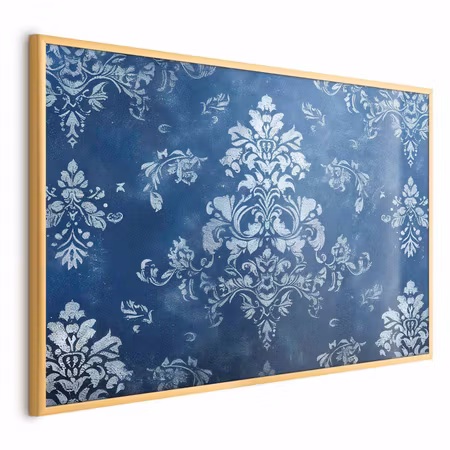 Poster med ram - Retro ornament in worn blues