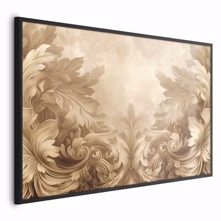 Poster med ram - Carved ornaments in sepia shades
