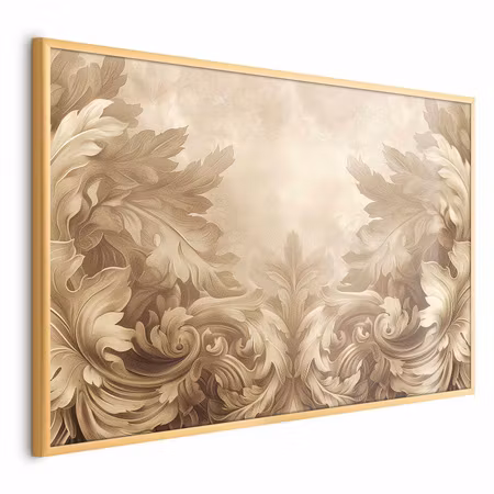 Poster med ram - Carved ornaments in sepia shades
