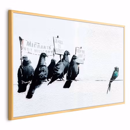 Poster med ram - Xenophobic pigeons