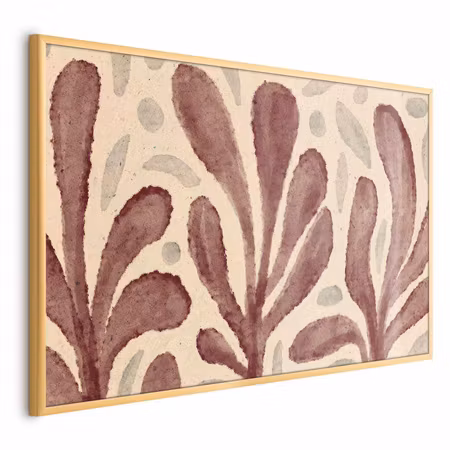 Poster med ram - Leaves and spots - large shapes