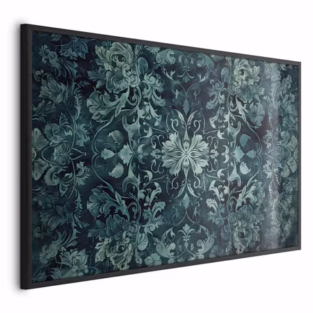 Poster med ram - Carpet ornaments in emerald