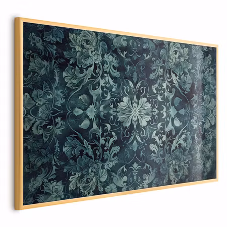 Poster med ram - Carpet ornaments in emerald