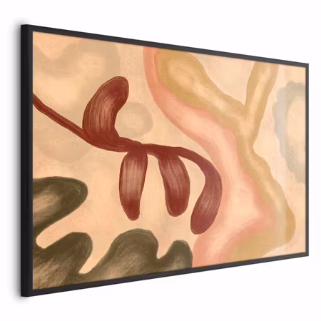 Poster med ram - Colorful shapes - worn figures