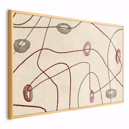 Poster med ram - Lines and shapes - a bead on a