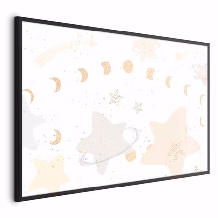 Poster med ram - Moon and stars