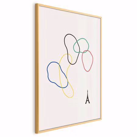 Poster med ram - Colorful circles - digital