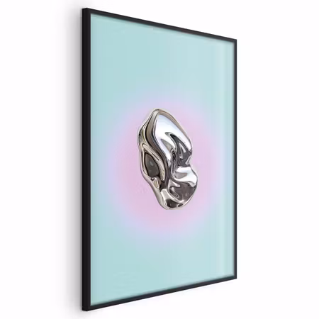 Poster med ram - Metallic form - abstract on a a