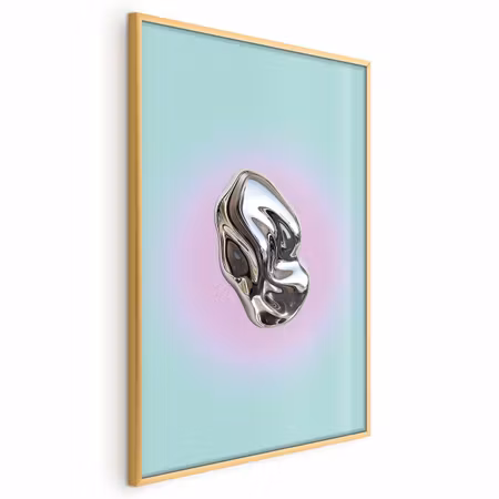 Poster med ram - Metallic form - abstract on a a