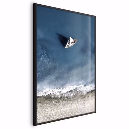 Poster med ram - Yacht on the sea