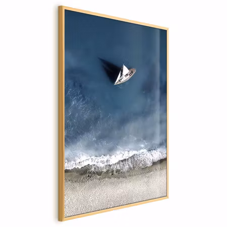 Poster med ram - Yacht on the sea