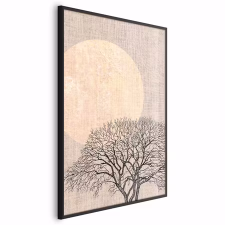 Poster med ram - Morning full moon