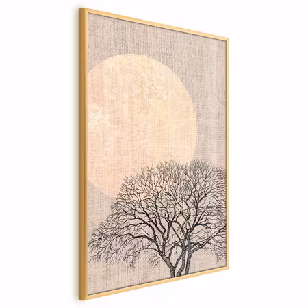 Poster med ram - Morning full moon