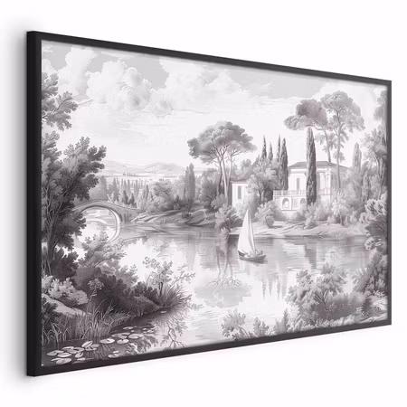 Poster med ram - Black-and-white vintage with a