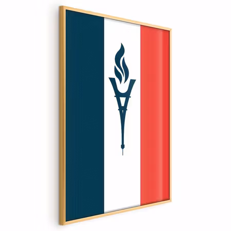 Poster med ram - French flag with a torch
