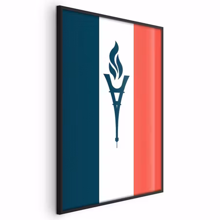Poster med ram - French flag with a torch